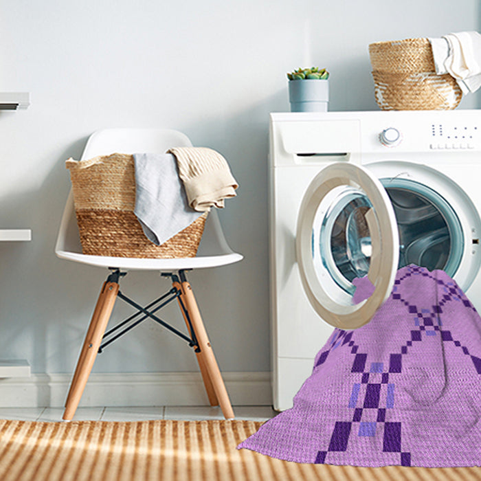 Machine Washable Transitional Violet Purple Rug in a Washing Machine, wshpat2241pur