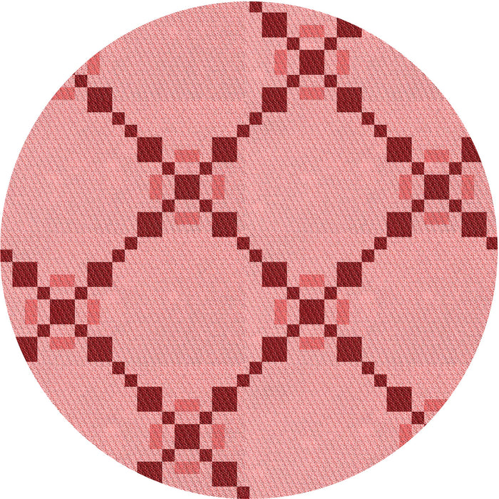 Square Patterned Red Rug, pat2241rd
