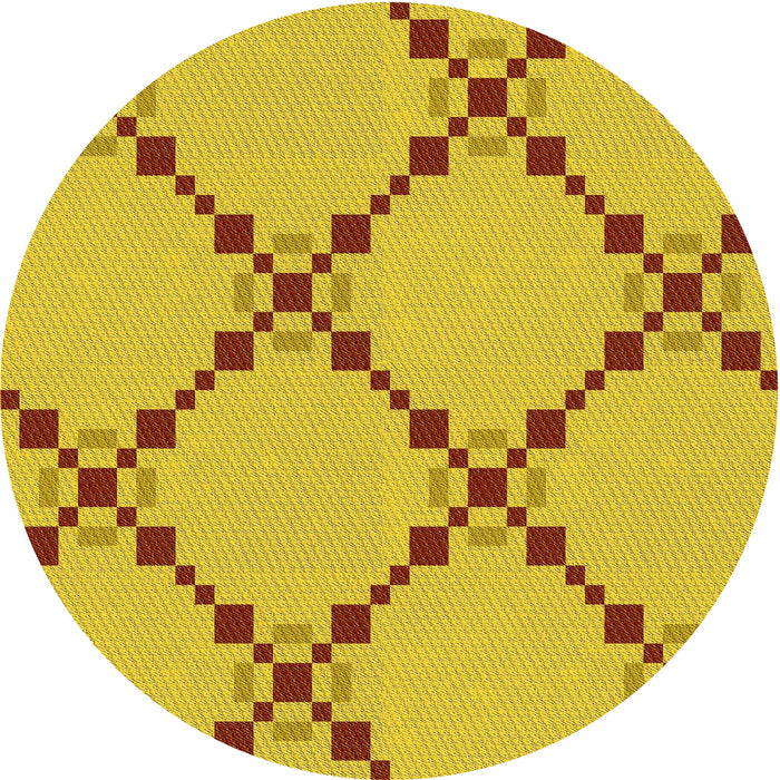 Square Patterned Golden Yellow Rug, pat2241yw