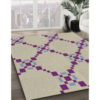 Patterned Mauve Taupe Purple Novelty Rug, pat2241