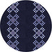 Square Patterned Black Rug, pat2242blu