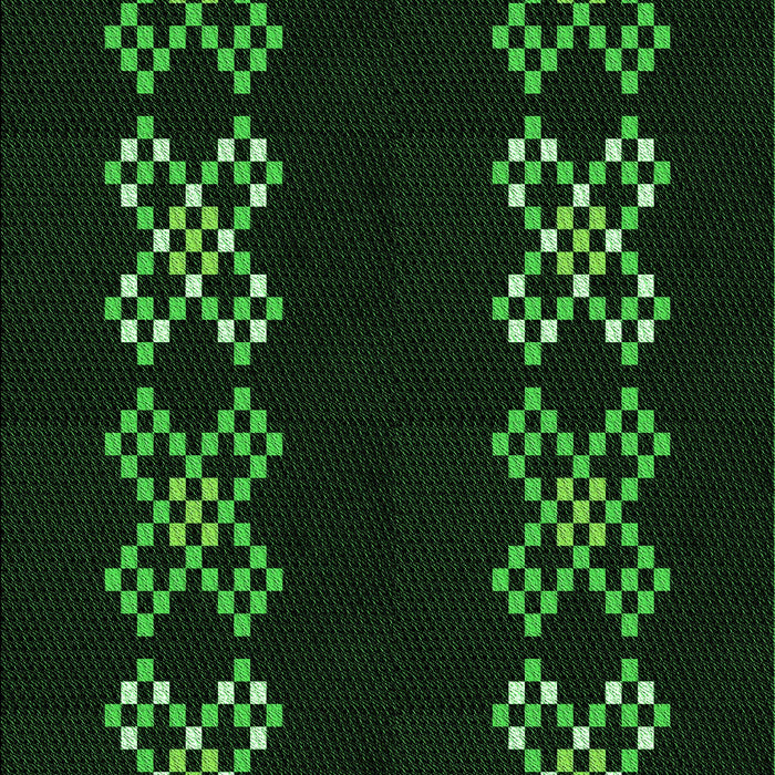 Patterned Black Rug, pat2242grn