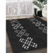 Machine Washable Transitional Black Rug in a Family Room, wshpat2242gry