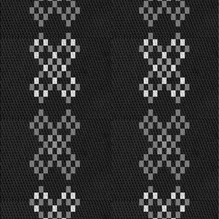 Patterned Black Rug, pat2242gry