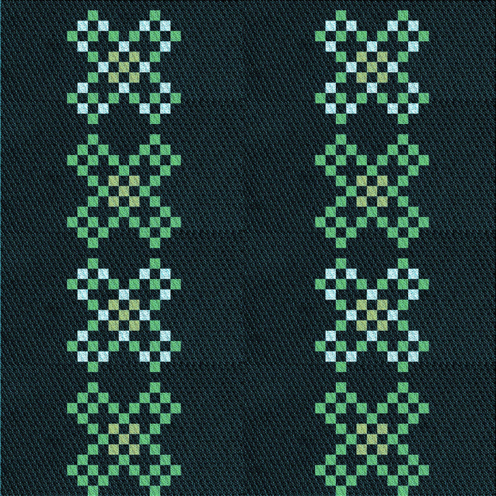 Round Patterned Black Rug, pat2242lblu