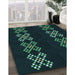 Patterned Black Rug in Family Room, pat2242lblu