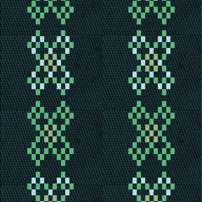 Patterned Black Rug, pat2242lblu