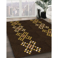 Patterned Saddle Brown Rug, pat2242org