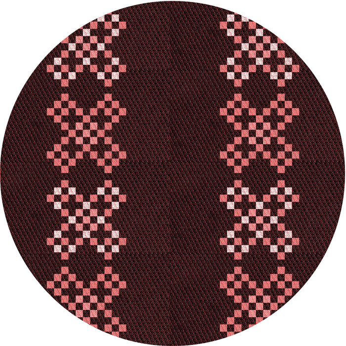 Square Patterned Chocolate Brown Rug, pat2242rd