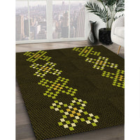 Patterned Oak Brown Rug, pat2242yw