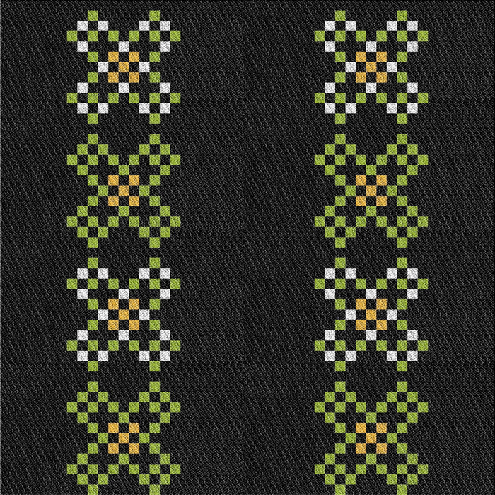 Square Patterned Black Novelty Rug, pat2242