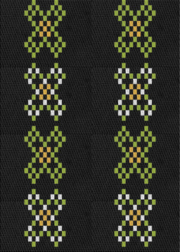 Patterned Black Novelty Rug, pat2242