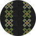 Sideview of Patterned Black Novelty Rug, pat2242