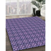 Patterned Purple Rug in Family Room, pat2243blu