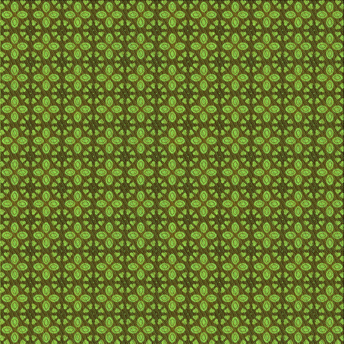 Round Machine Washable Transitional Green Rug, wshpat2243grn