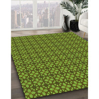 Patterned Green Rug, pat2243grn