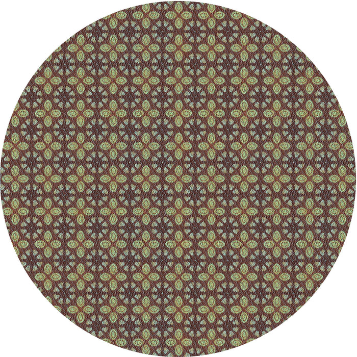 Square Patterned Red Brown Rug, pat2243lblu