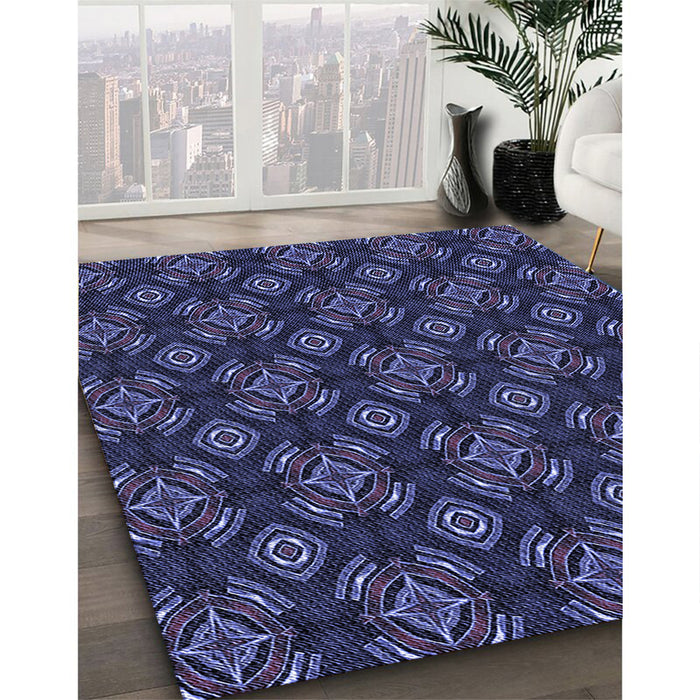 Machine Washable Transitional Night Blue Rug in a Family Room, wshpat2244blu