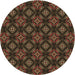 Square Patterned Sienna Brown Rug, pat2244brn