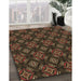 Patterned Sienna Brown Rug in Family Room, pat2244brn