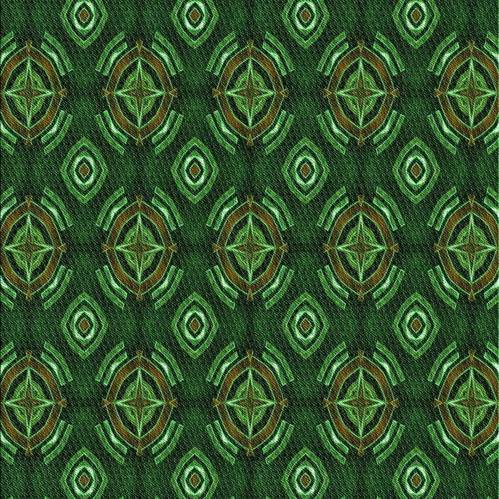 Patterned Dark Forest Green Rug, pat2244grn