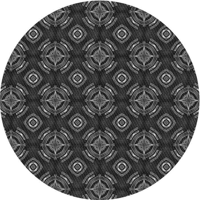Square Patterned Midnight Gray Rug, pat2244gry