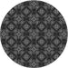 Square Patterned Midnight Gray Rug, pat2244gry