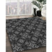 Patterned Midnight Gray Rug in Family Room, pat2244gry