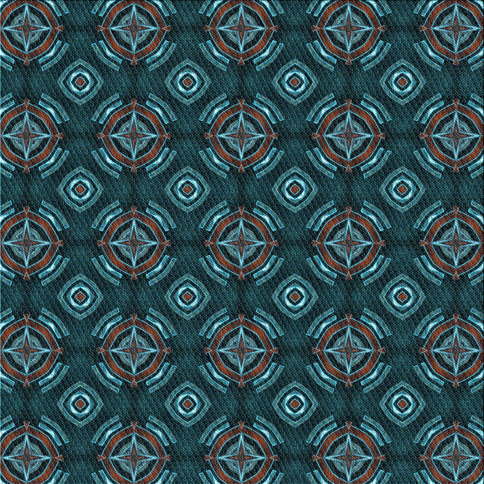 Round Patterned Charcoal Black Rug, pat2244lblu