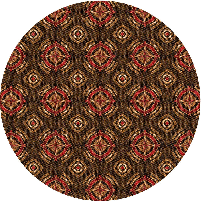 Square Patterned Red Rug, pat2244org