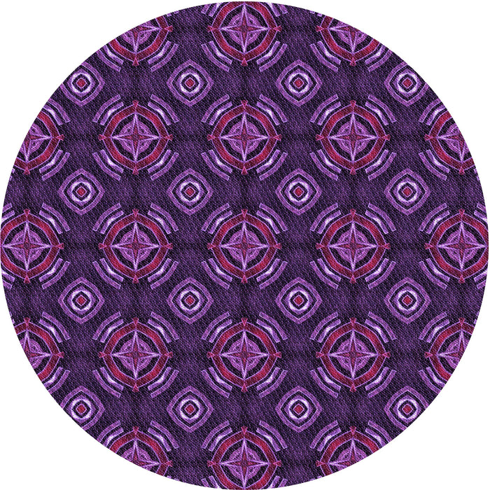 Square Machine Washable Transitional Dark Orchid Purple Rug in a Living Room, wshpat2244pur