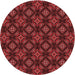 Square Patterned Red Rug, pat2244rd