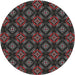 Sideview of Patterned Gray Novelty Rug, pat2244