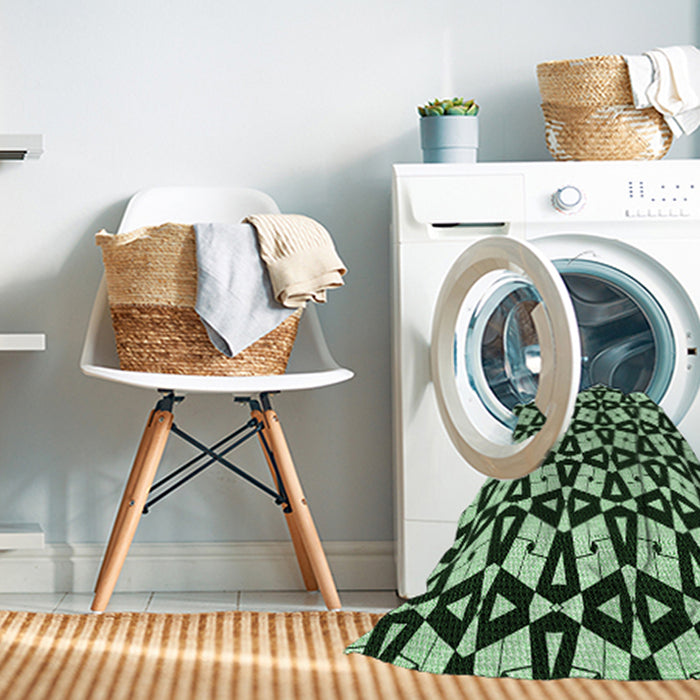 Machine Washable Transitional Light Green Rug in a Washing Machine, wshpat2245grn