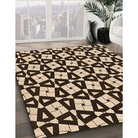 Patterned Black Brown Rug, pat2245org