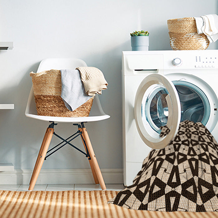 Machine Washable Transitional Black Brown Rug in a Washing Machine, wshpat2245org