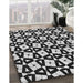 Patterned Gray Novelty Rug in Family Room, pat2245