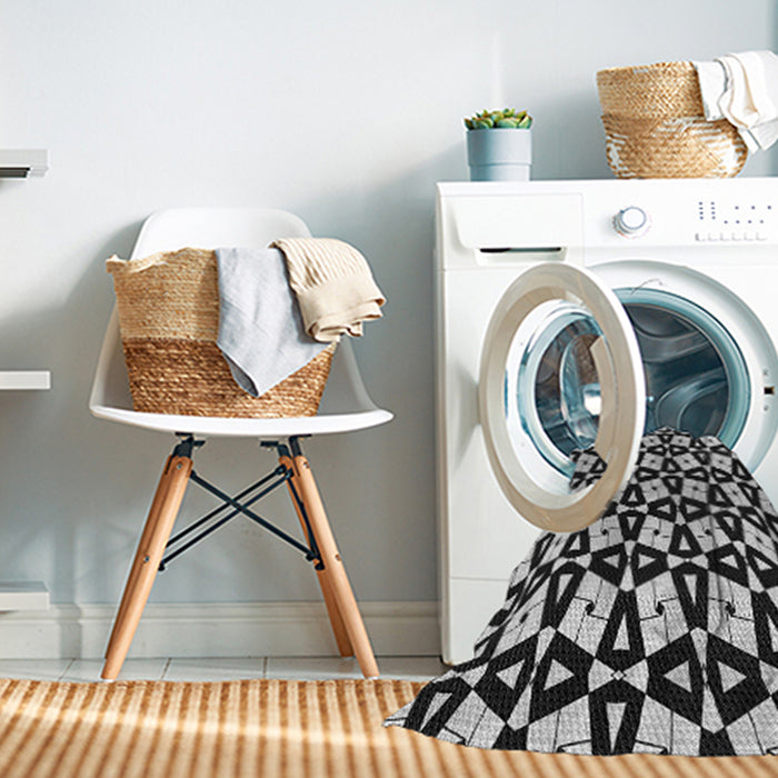 Machine Washable Transitional Grey Gray Rug in a Washing Machine, wshpat2245