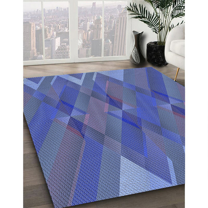 Machine Washable Transitional Blue Rug in a Family Room, wshpat2246blu