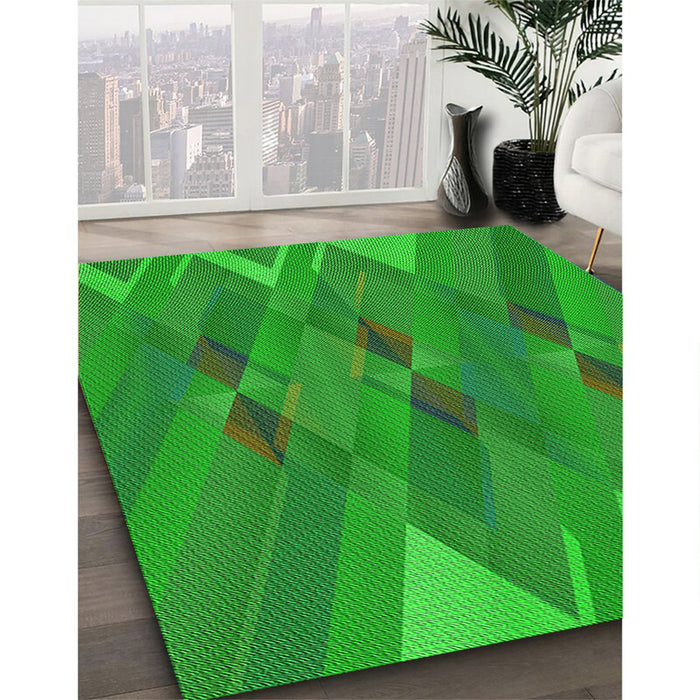 Machine Washable Transitional Green Rug in a Family Room, wshpat2246grn