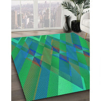 Patterned Spring Green Rug, pat2246lblu