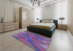 Patterned Medium Purple Rug in a Bedroom, pat2246pur