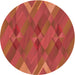 Square Patterned Bright Orange Rug, pat2246rd