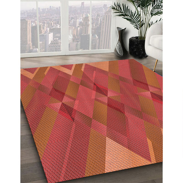 Machine Washable Transitional Bright Orange Rug in a Family Room, wshpat2246rd