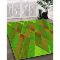 Patterned Green Rug, pat2246yw