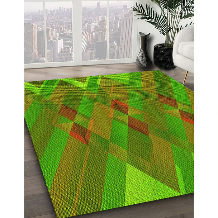 Machine Washable Transitional Green Rug in a Family Room, wshpat2246yw