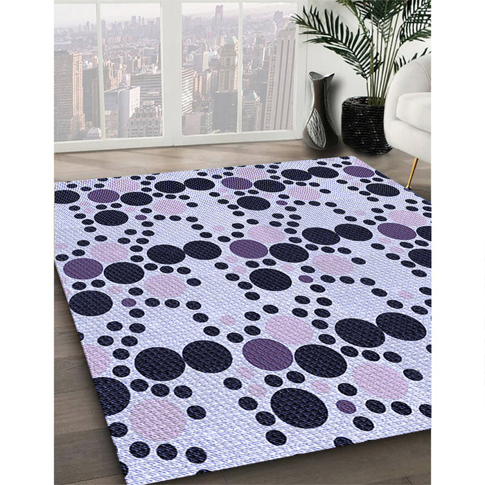 Machine Washable Transitional Dark Slate Blue Purple Rug in a Family Room, wshpat2247blu