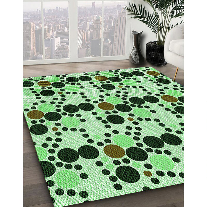 Machine Washable Transitional Light Green Rug in a Family Room, wshpat2247grn