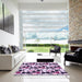 Square Patterned Blossom Pink Rug in a Living Room, pat2247pur