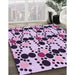 Machine Washable Transitional Blossom Pink Rug in a Family Room, wshpat2247pur